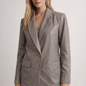 Forever 21 Women's Taupe Leather Blazer